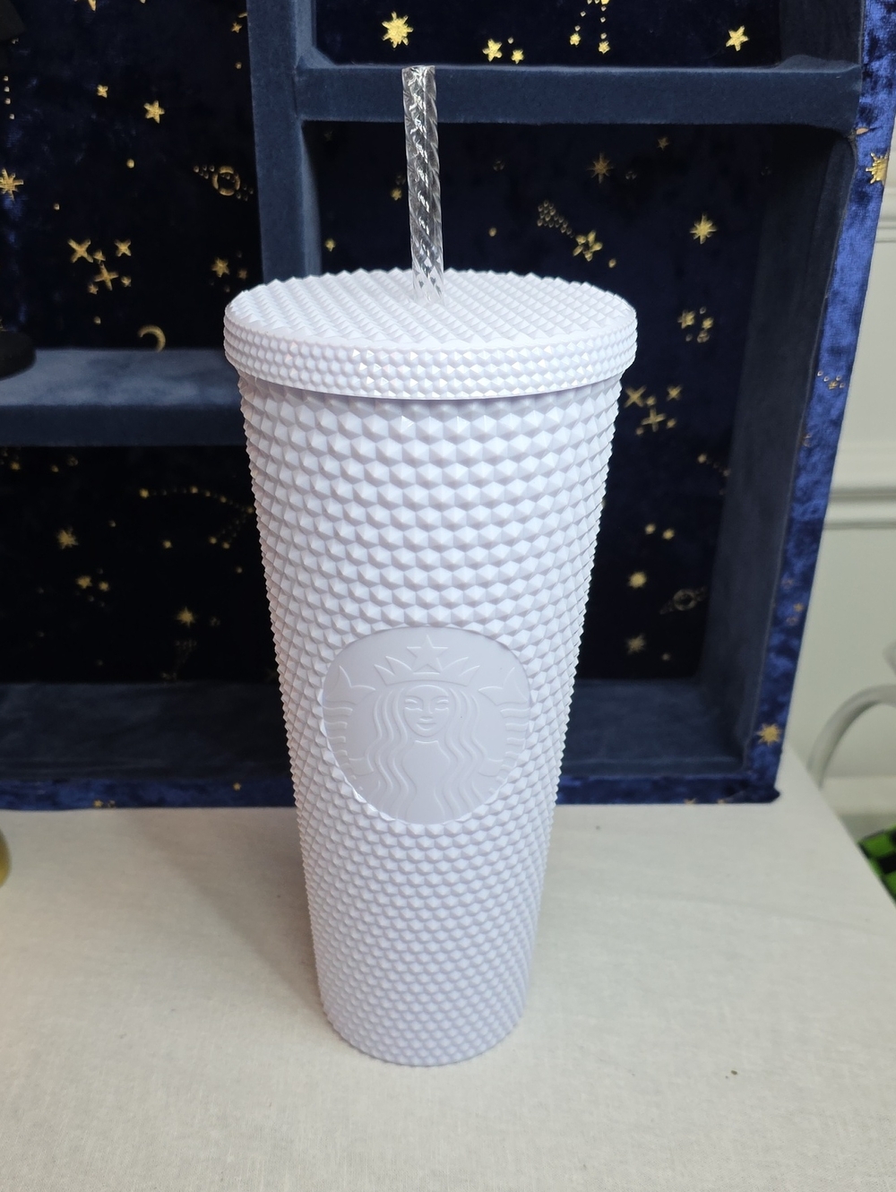 Starbucks Matte White Studded Venti Tumbler with Clear Straw